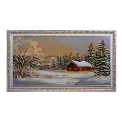 Картина Домик в зимнем лесу 914 50х100 см
