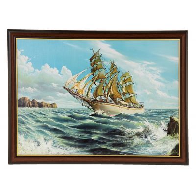 Картина Корабль в шторм 612 50х70 см