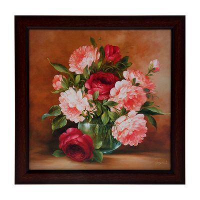 Картина Пионы в вазе 179 30х30 см 782621