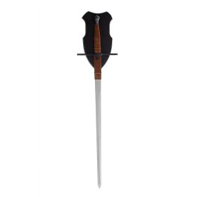 Сувенирное изделие меч на планшете рукоять коричневая замша