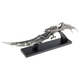 Сувенирное изделие на подставке, рукоять и лезвие черные, декор - дракон с распахнутыми крыльями