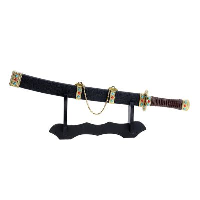 Сувенирное изделие на подставке меч, черные ножны, плетеная рукоять