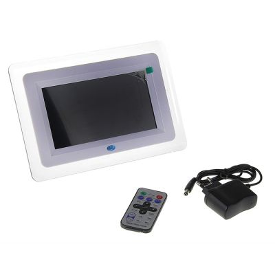 Цифровая фоторамка, SD, USB, поддер. форматы JPEG, MP3, MP4, AVI (пульт в комплекте), белая