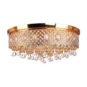 Люстра хрусталь Омела 19 ламп Е14*40W LED*18 золото 80*80*34 см.