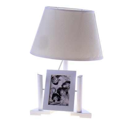 Настольная лампа с фоторамкой "Умиротворение" белая (на 2 фото)