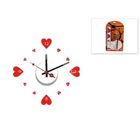 Часы настенные с декоративной наклейкой "Сердечки" 10х10х3см. (батарейка- 1"АА" в комплект не входит) (полимерные материалы, вин