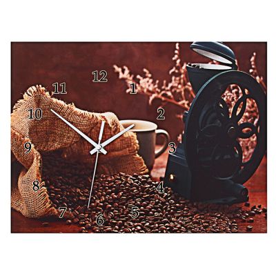Часы настенные-картина "Кофемолка с ароматным кофе"
