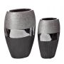 Купить Ваза керамическая черно-серебристая, Интерьерные вазы