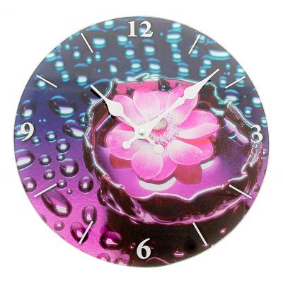 Часы настенные круг "Цветок в воде"