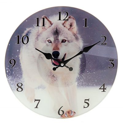 Часы настенные круг "Волк"