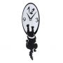 Часы настенные серия Акрил, Киска на шторах черный с белым