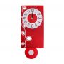 Часы настенные серия Акрил, с маятником узор слева белый с красным