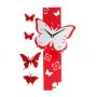 Часы настенные серия Акрил, Бабочки красно-белые