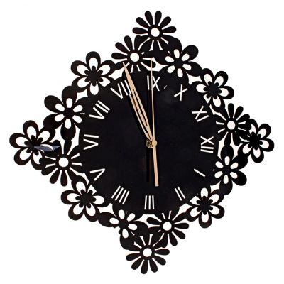 Часы настенные цветочки черные