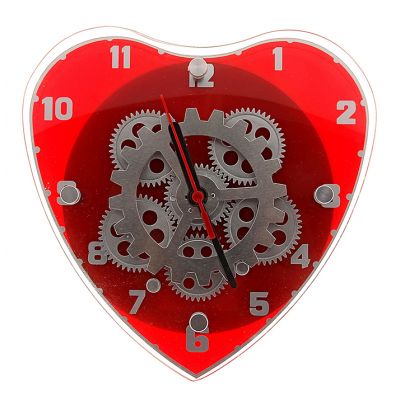 Часы настенные шестеренки "Сердечко"