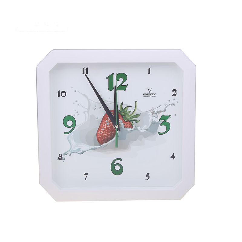 Часы настенные кухонный "Клубника со сливками"