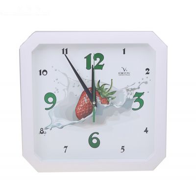 Часы настенные кухонный "Клубника со сливками"