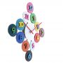 Часы настенные ромб из разноцветных кружков