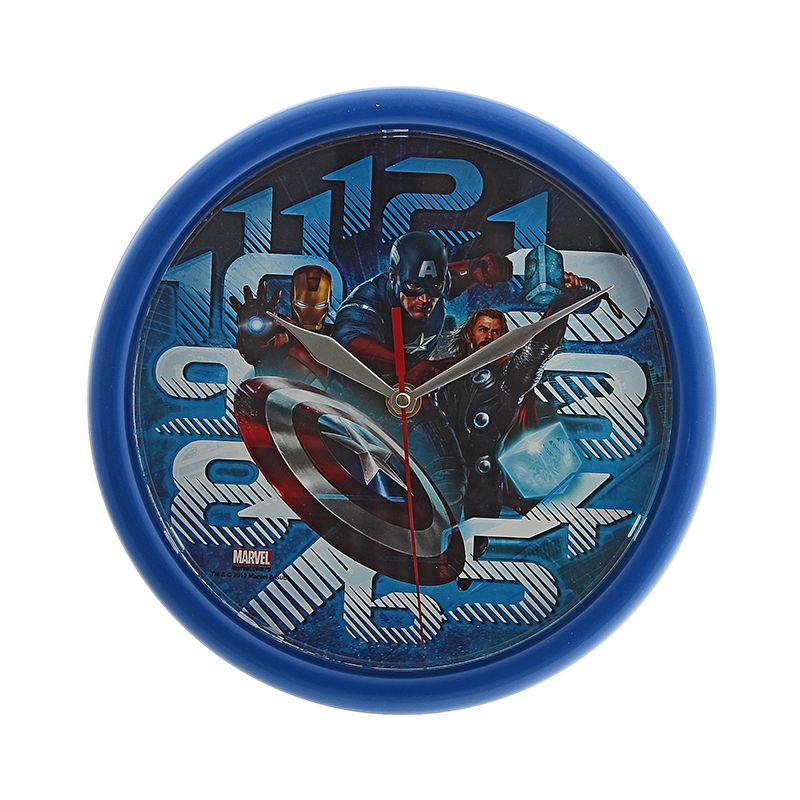 Часы настенные детские 123401 круглые синие Мстители Marvel