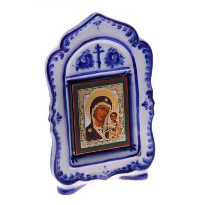 Киот с одной иконой, гжель